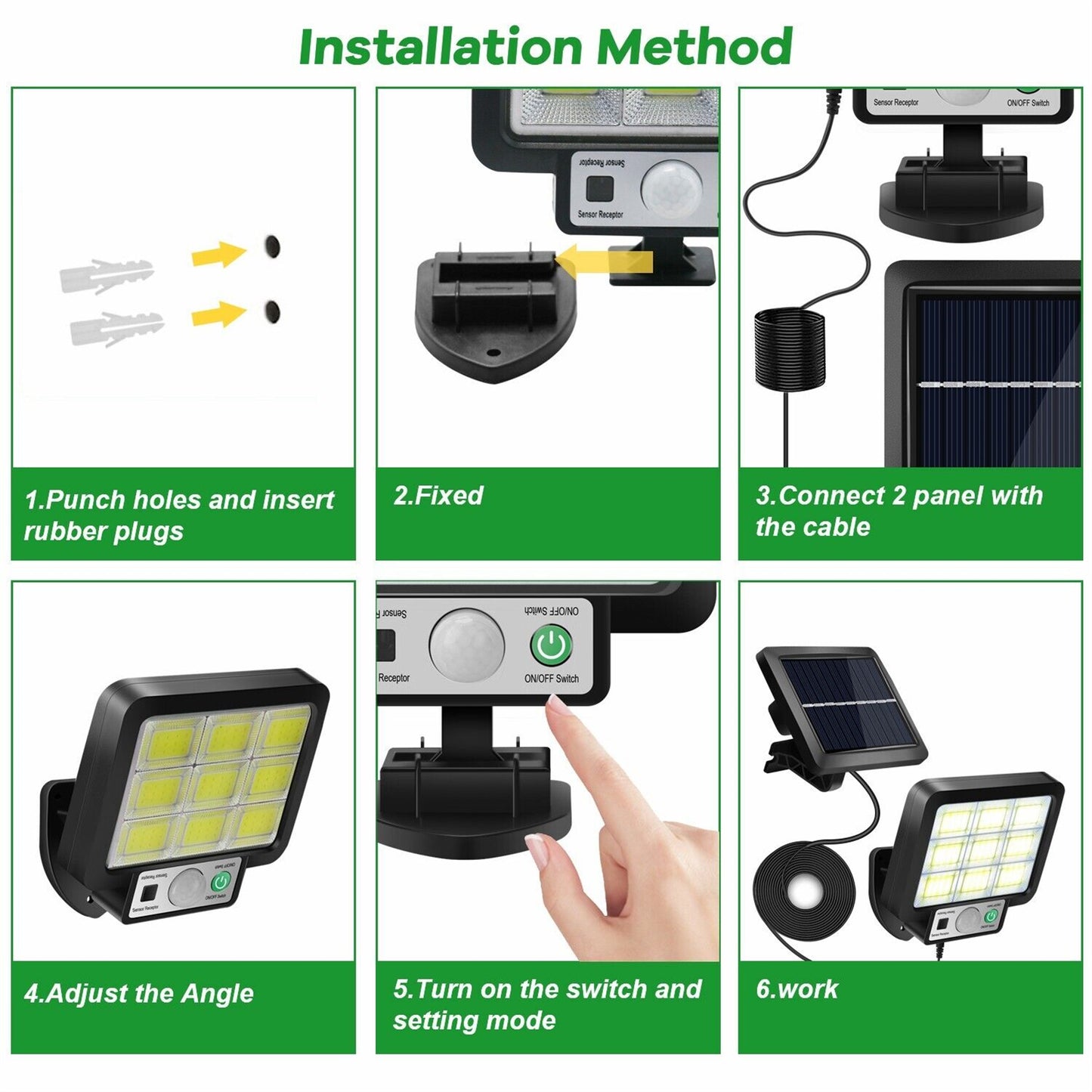Usb Solar Street Lights Outdoor Solar Lamp Waterproof Motion Sensor Security Lighting For Garden Patio Path Yard