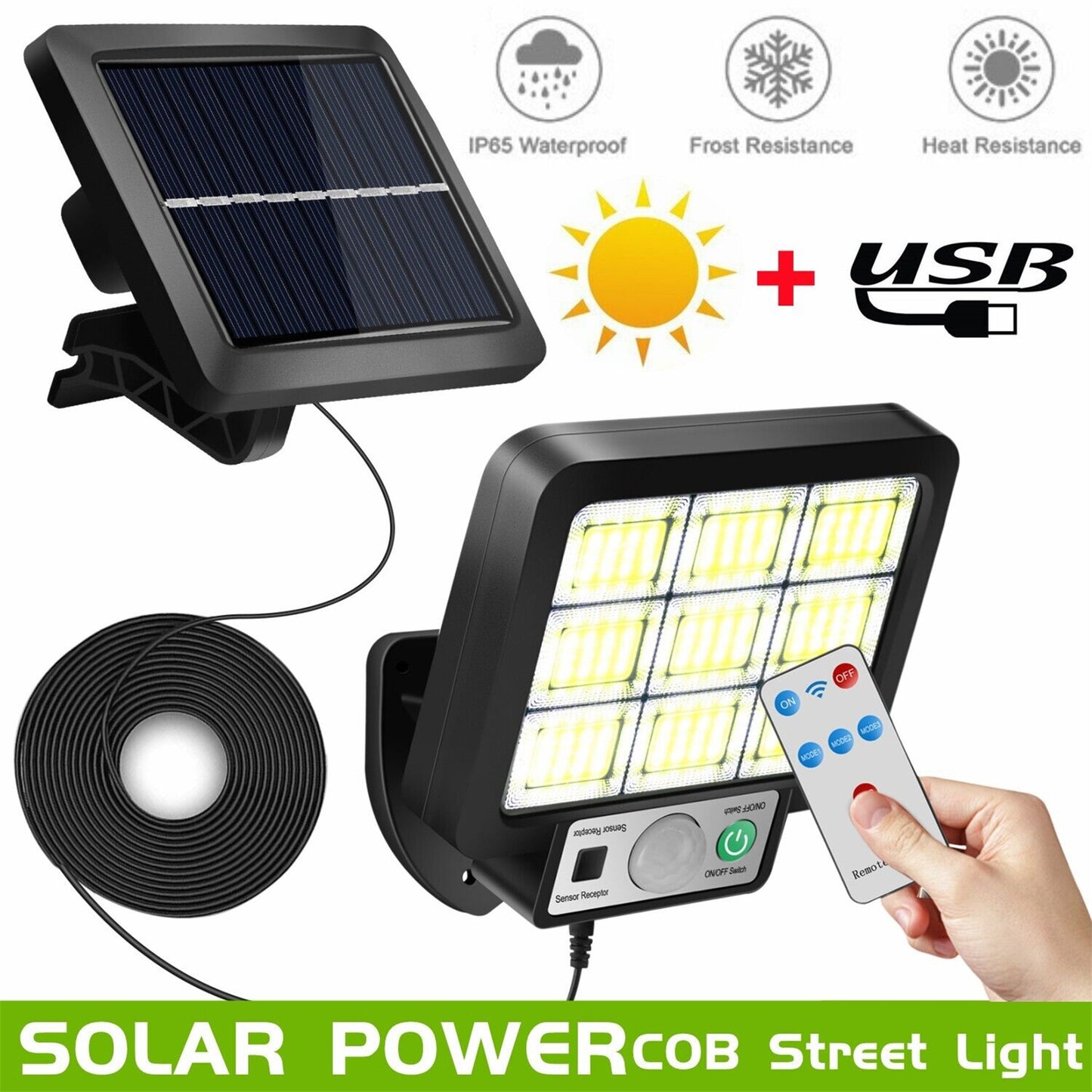 Usb Solar Street Lights Outdoor Solar Lamp Waterproof Motion Sensor Security Lighting For Garden Patio Path Yard
