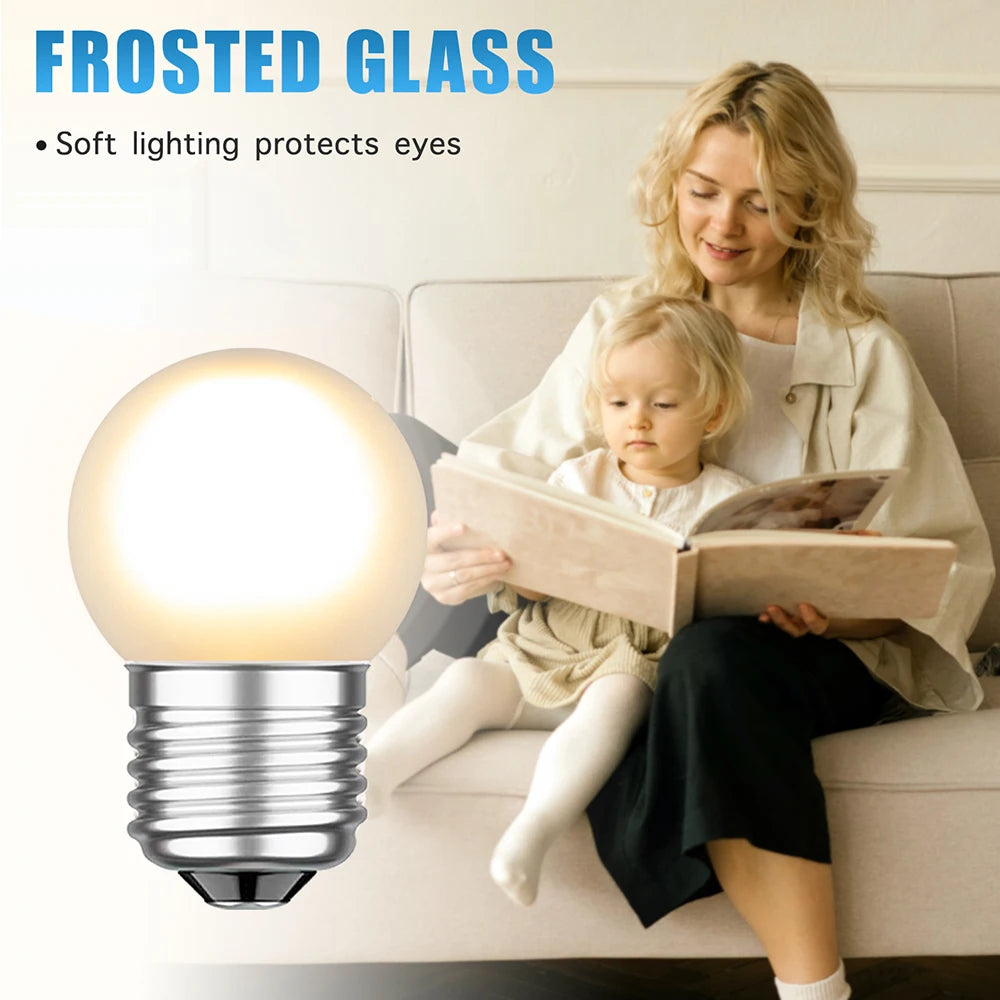 6pcs G40 E27 LED Filament Light Bulb Lamp 220V Vintage Frosted Amber Glass Ampoule Warm White String Replace Bulbs Home Decor