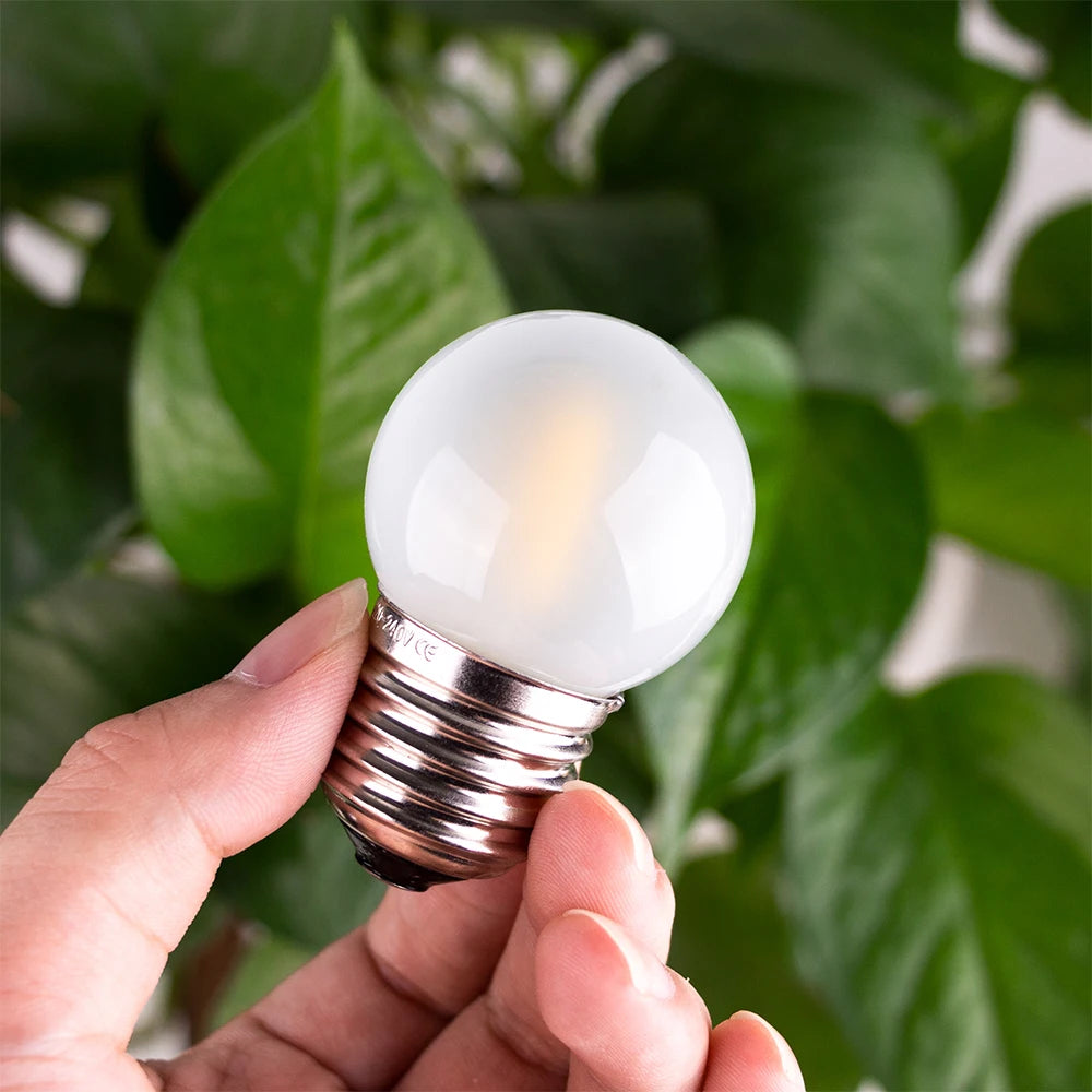 6pcs G40 E27 LED Filament Light Bulb Lamp 220V Vintage Frosted Amber Glass Ampoule Warm White String Replace Bulbs Home Decor