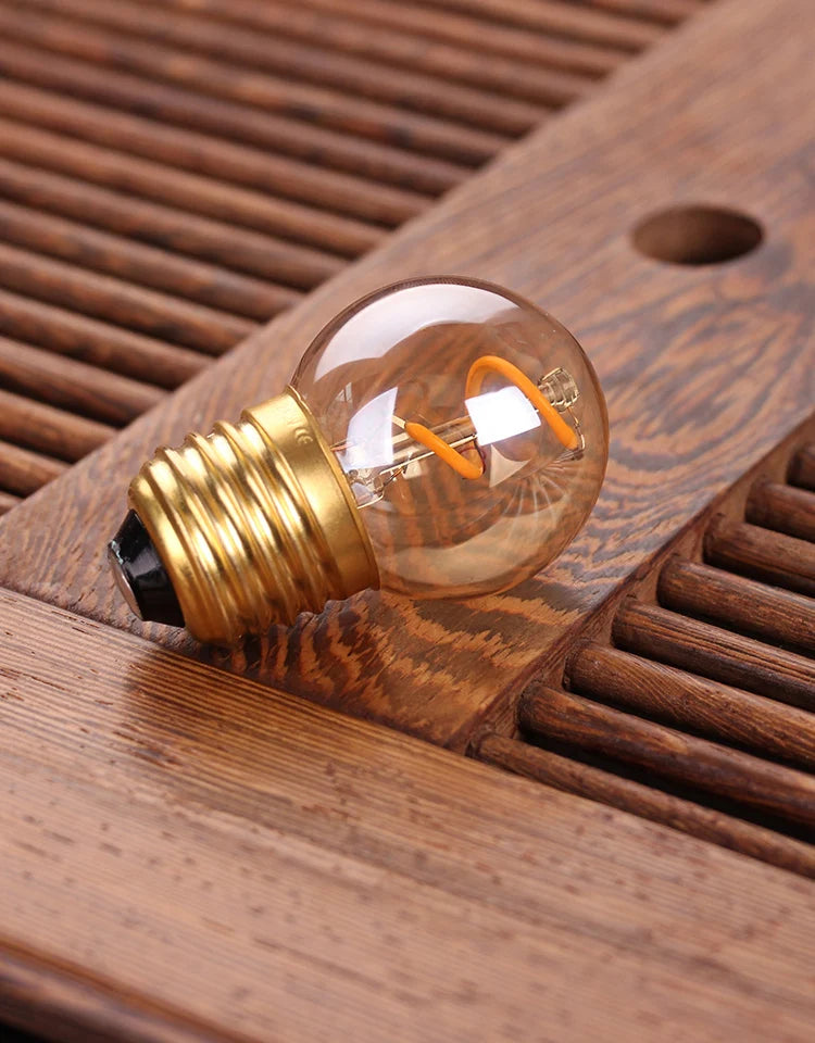 6pcs G40 E27 LED Filament Light Bulb Lamp 220V Vintage Frosted Amber Glass Ampoule Warm White String Replace Bulbs Home Decor