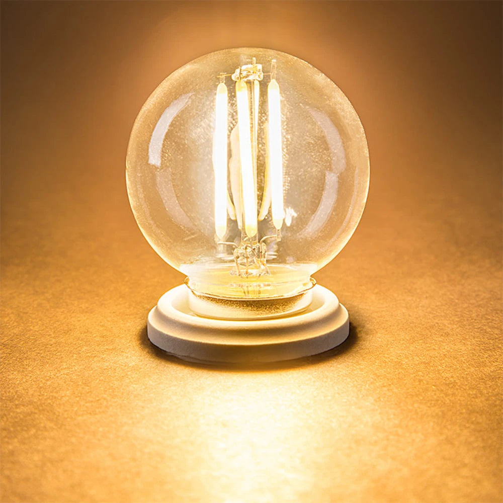 6pcs G40 E27 LED Filament Light Bulb Lamp 220V Vintage Frosted Amber Glass Ampoule Warm White String Replace Bulbs Home Decor