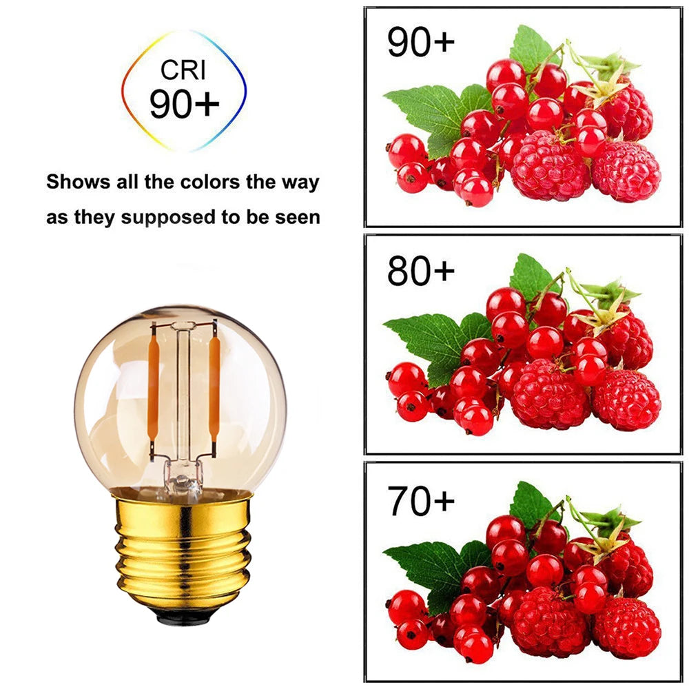 6pcs G40 E27 LED Filament Light Bulb Lamp 220V Vintage Frosted Amber Glass Ampoule Warm White String Replace Bulbs Home Decor