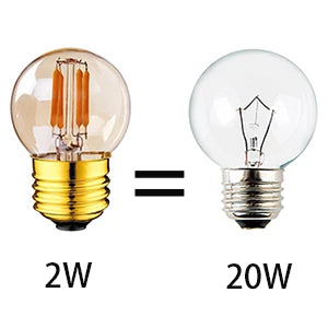 6pcs G40 E27 LED Filament Light Bulb Lamp 220V Vintage Frosted Amber Glass Ampoule Warm White String Replace Bulbs Home Decor