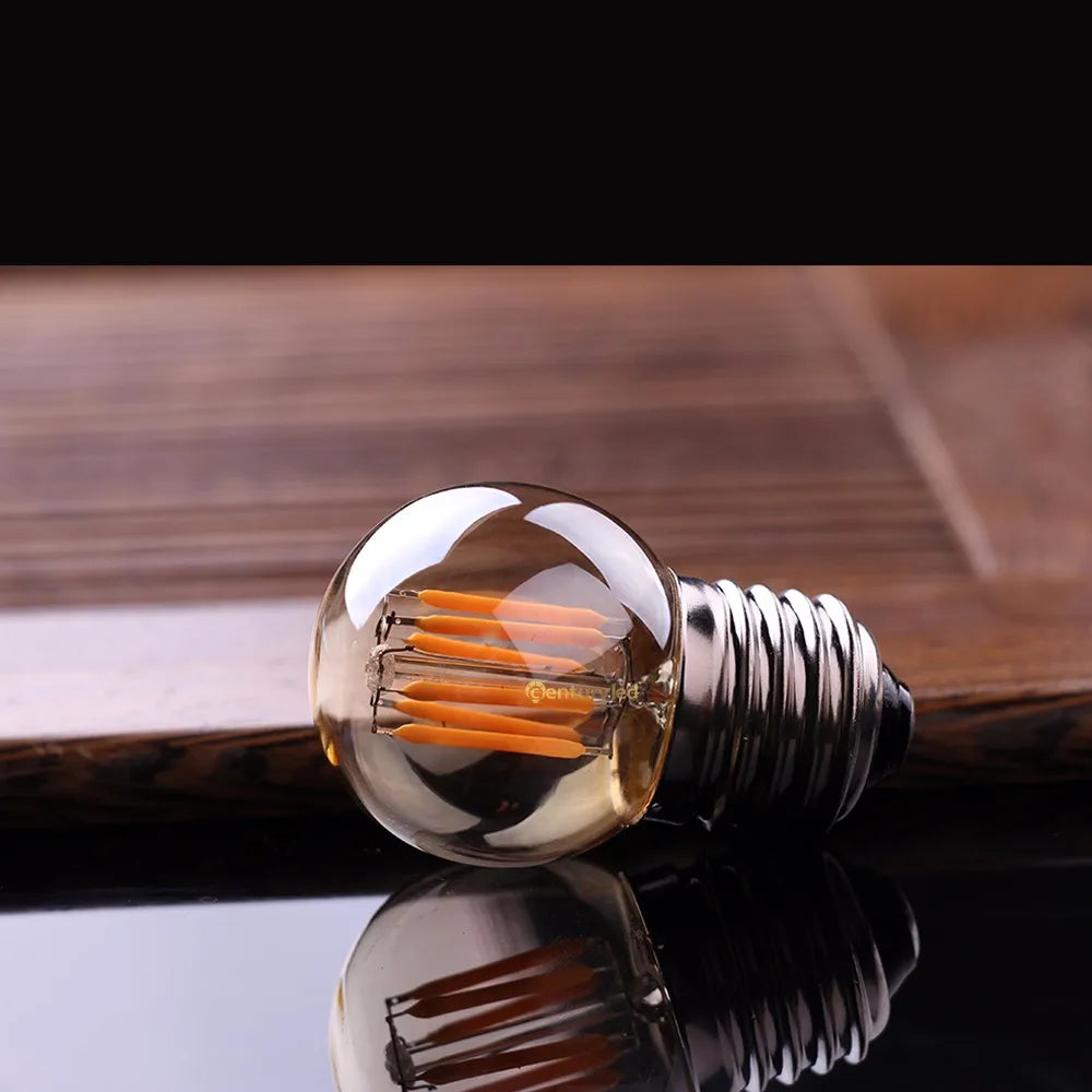 6pcs G40 E27 LED Filament Light Bulb Lamp 220V Vintage Frosted Amber Glass Ampoule Warm White String Replace Bulbs Home Decor