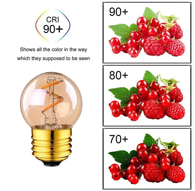 6pcs G40 E27 LED Filament Light Bulb Lamp 220V Vintage Frosted Amber Glass Ampoule Warm White String Replace Bulbs Home Decor