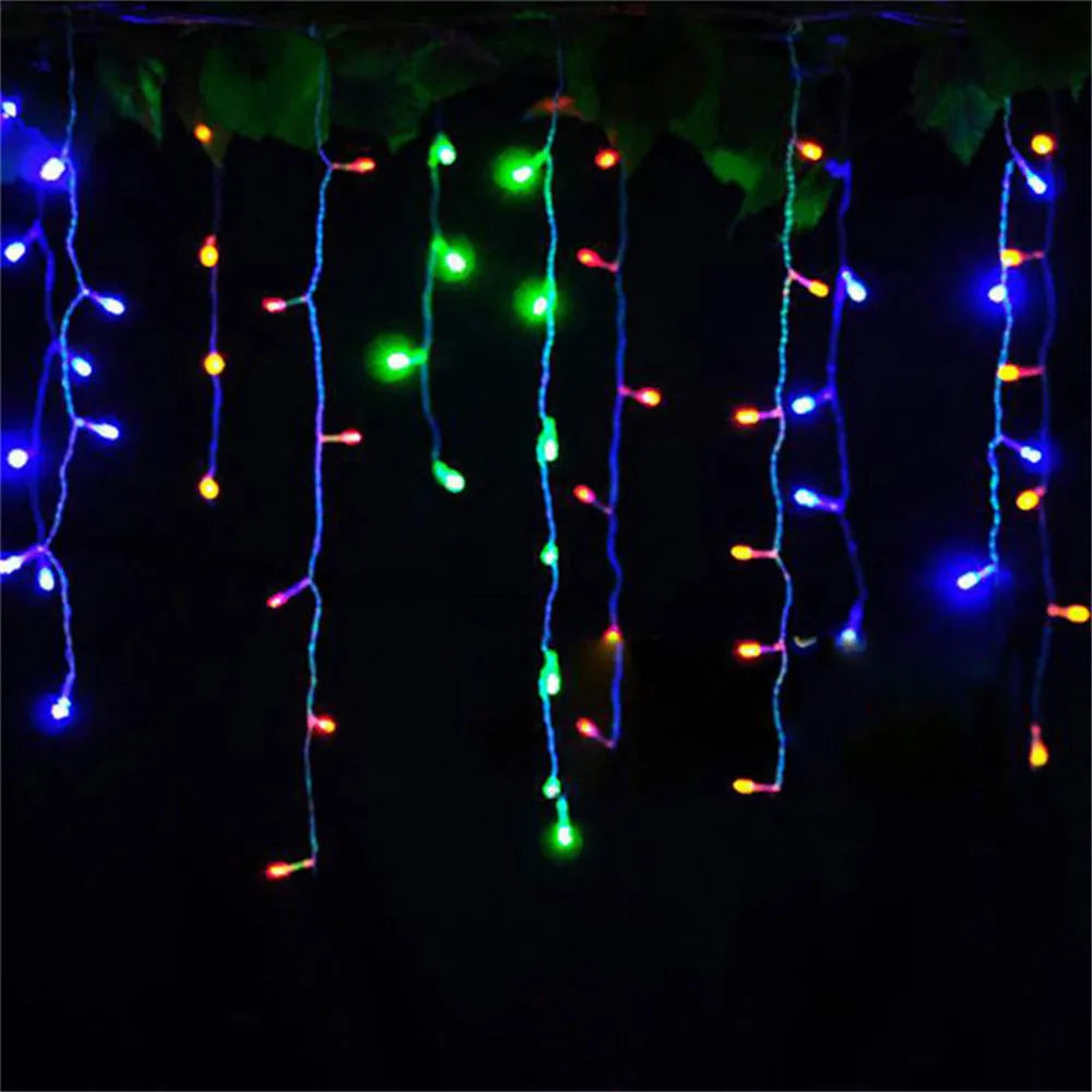 Christmas Lights Waterfall Outdoor Decoration 5M Droop 0.4-0.6m Led Lights Curtain String Lights Party Ggarden Eaves Decoration