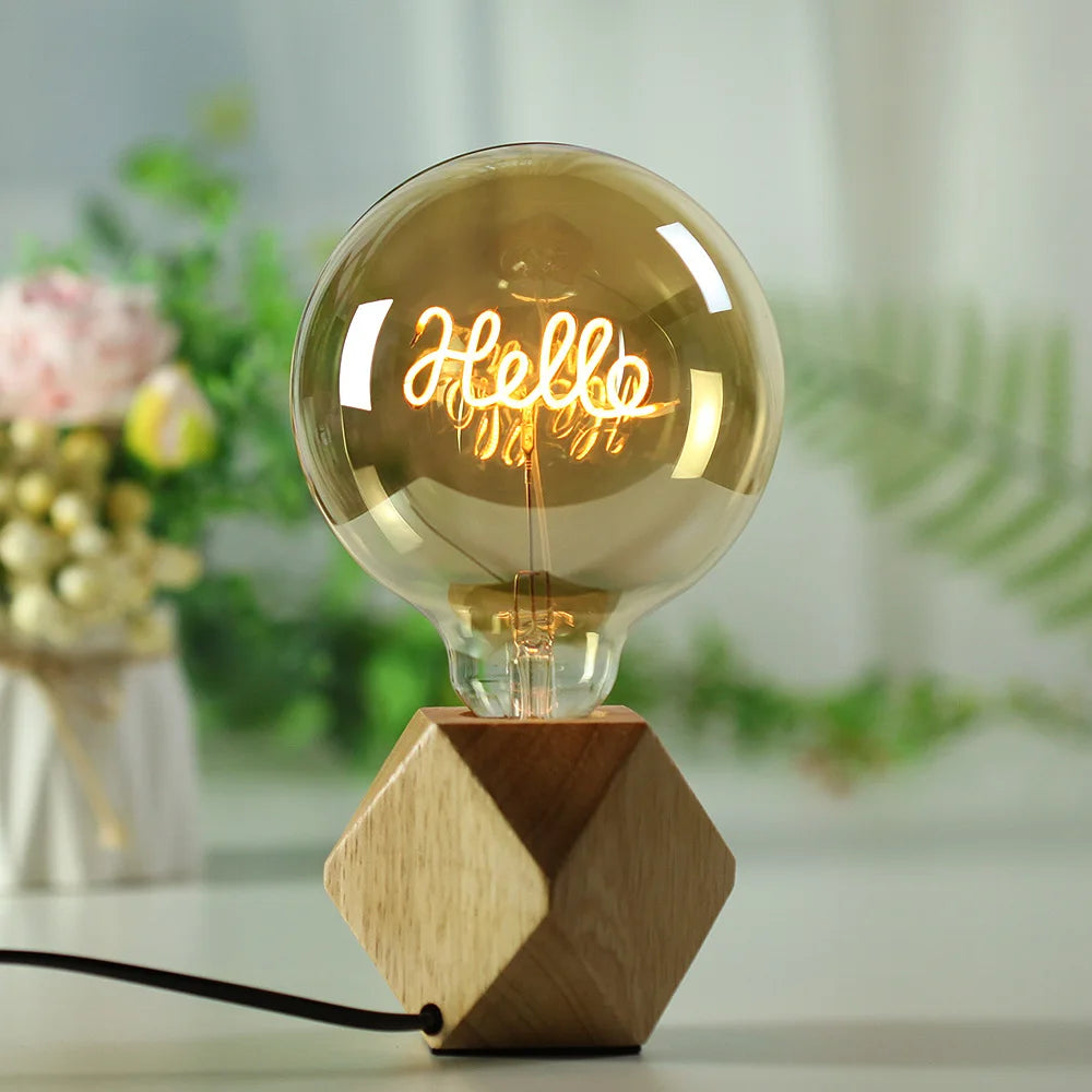 TIANFAN Led Bulbs Vintage Light Bulb Big Globe Alphabet Filament 4W Dimmable 110V 220V Edison Bulb Decorative Light Bulb