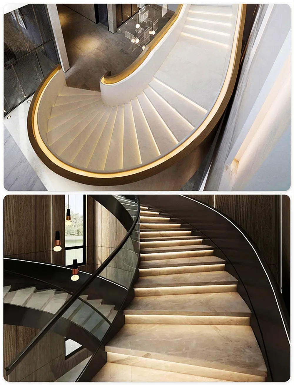 Stair PIR Motion Sensor LED Strip 12V SMD 5050 Lamp Tape + 32 Channels Staircase Step Controller + Power Supply + Connect Wire