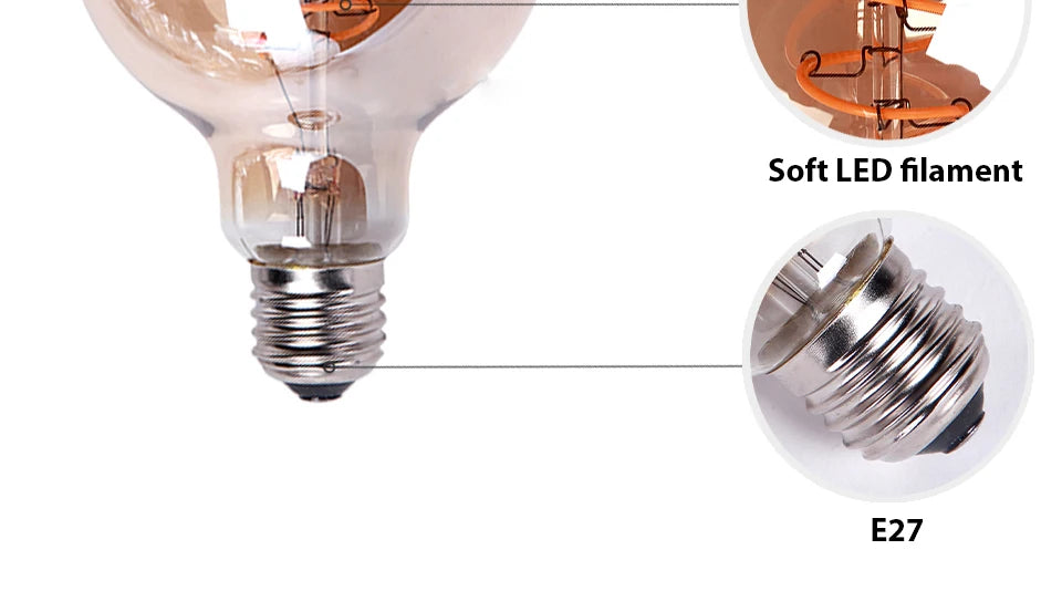 Retro Edison E27 E14 LED Light Bulb 220V Diamond Love ST64 A60 G80 G95 G125 T185 Vintage Glass Bulb Lamp For Home Decor Lighting