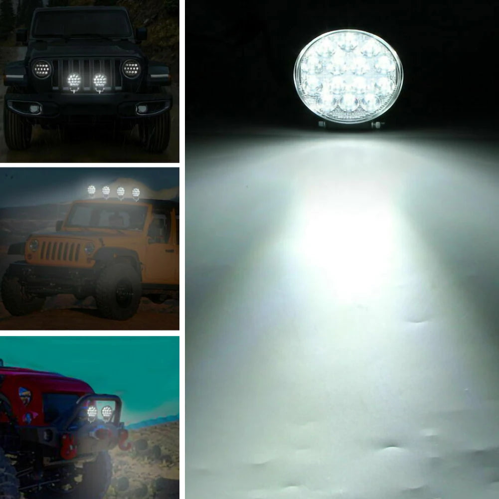 2PC Round 140W LED Work Light Spot Lamp Offroad Truck Tractor Boat SUV UTE 12/24V 9000LM 6000K Driving Lamp Car Accessories