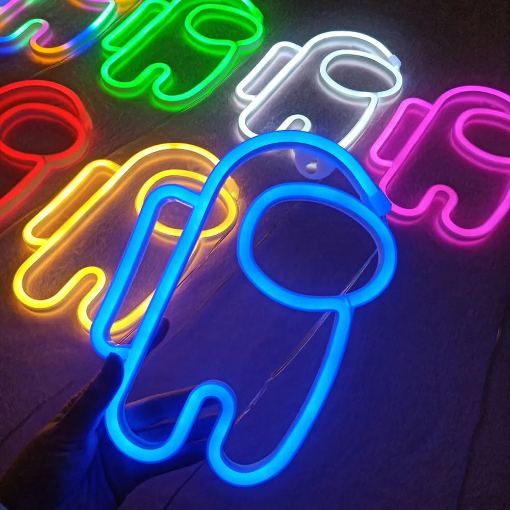 Astronaut Sign LED Neon Lamp Spaceman Bar Game Wall Lights Room Holiday Party Cool Decor Night Light Cosmonaut Birthday Gift