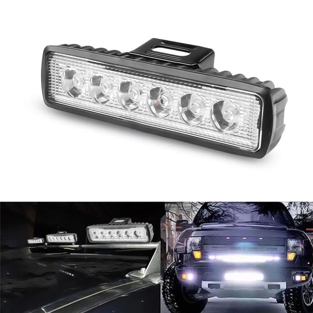 Single row led light bar 12V 18W Work Light atv Offroad led Bar Lights for trucks Tractor Auto Light Bulb spot metal bracket