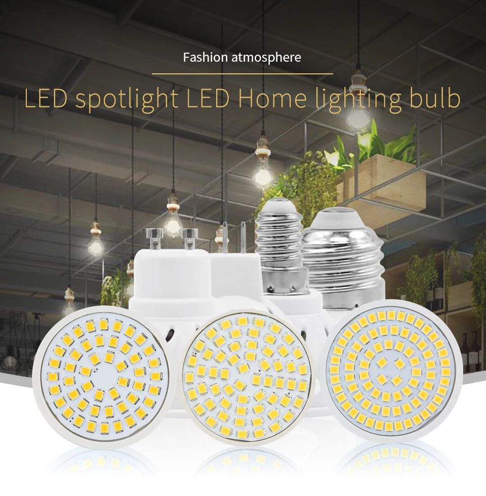 10Pcs/Lot GU10 MR16 LED Bulb E27 E14 LED Lamp AC 220V 240V 48 60 80 LEDs Spotlight Bulb Indoor Bombillas Lampada LED Spot light