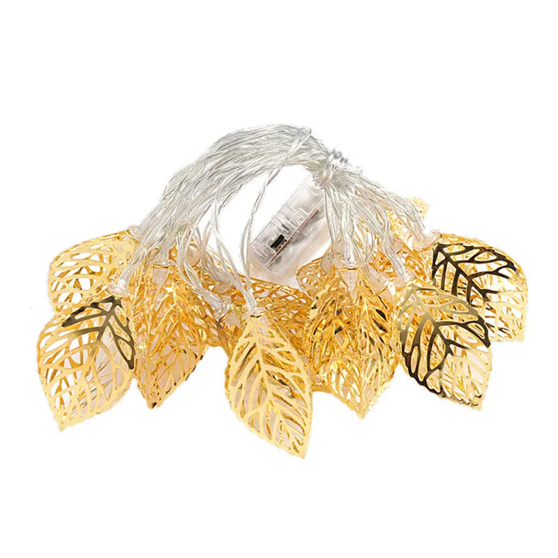 10/20 LED Garland Light String Battery Power Leaves Style Christmas Valentine's Day Living Room Garden LED String Lights Decor