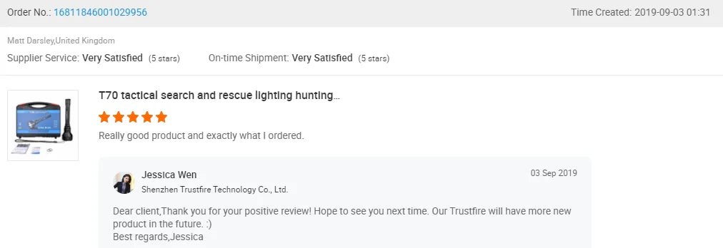 Trustfire T70 Hunting Flashlight 18650 2300lm LED Torch Ultra Powerful Rechargeable Light Tactical Camping Lamp