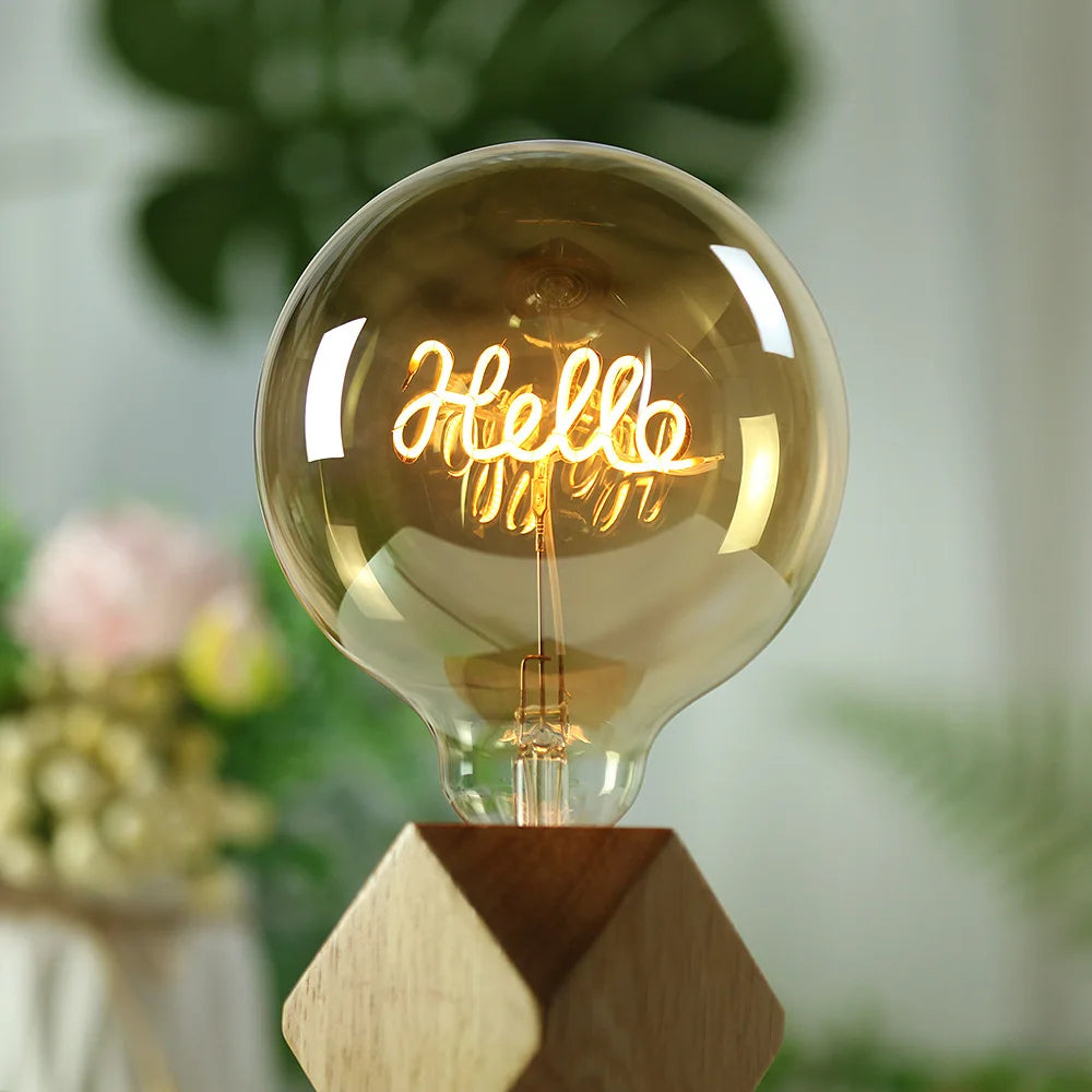 TIANFAN Led Bulbs Vintage Light Bulb Big Globe Alphabet Filament 4W Dimmable 110V 220V Edison Bulb Decorative Light Bulb