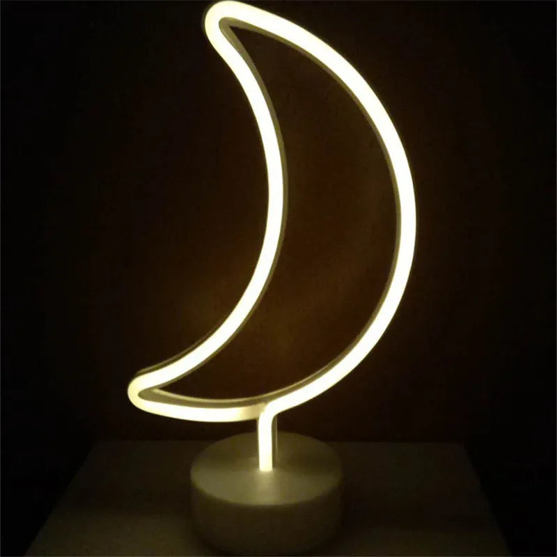 Flamingo Led Neon Light Coconut Tree Cactus Heart Shape Lamp Stand Colorful Home Room Decoration Christmas Night light