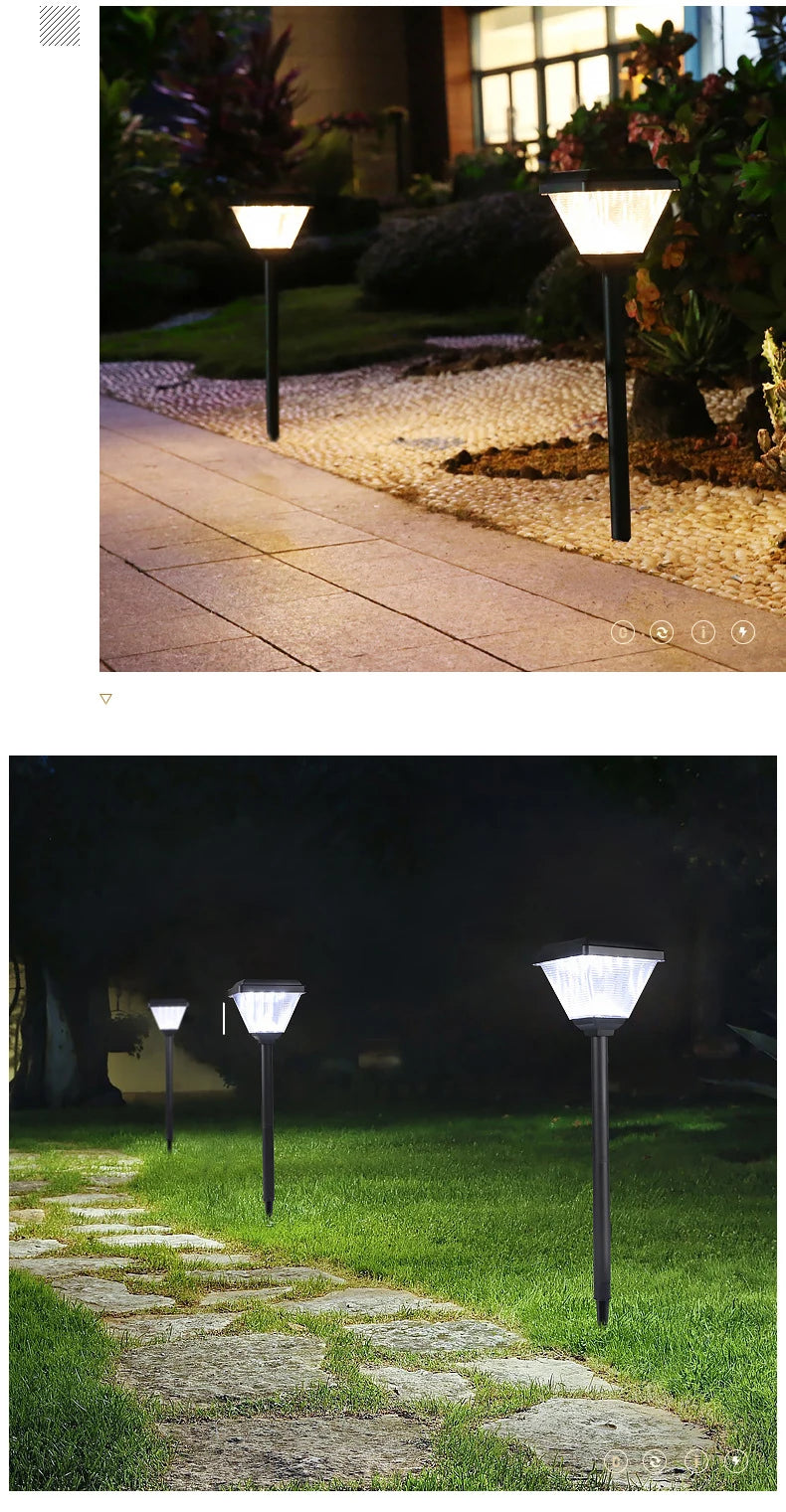 LED Solar Lamp Outdoor waterproof Torch Lights Solar Pathway Landscape Light Solar Lawn Lamp For Yard Patio Garden Decor