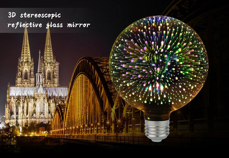 LED Light Edison Bulb 3D Decoration Bulb AC 110V 220V A60 ST64 G95 G80 G125 E27 Holiday Lights Novelty Christmas Lamp Lamparas