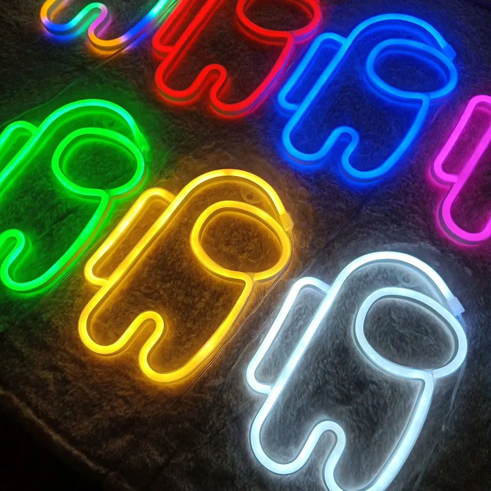 Astronaut Sign LED Neon Lamp Spaceman Bar Game Wall Lights Room Holiday Party Cool Decor Night Light Cosmonaut Birthday Gift