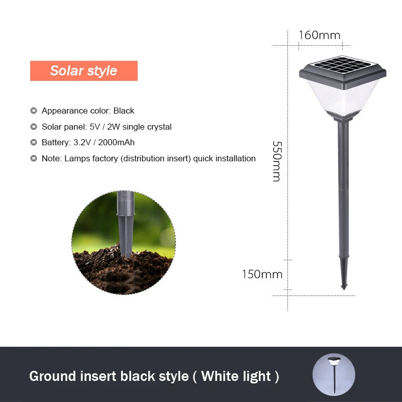 LED Solar Lamp Outdoor waterproof Torch Lights Solar Pathway Landscape Light Solar Lawn Lamp For Yard Patio Garden Decor