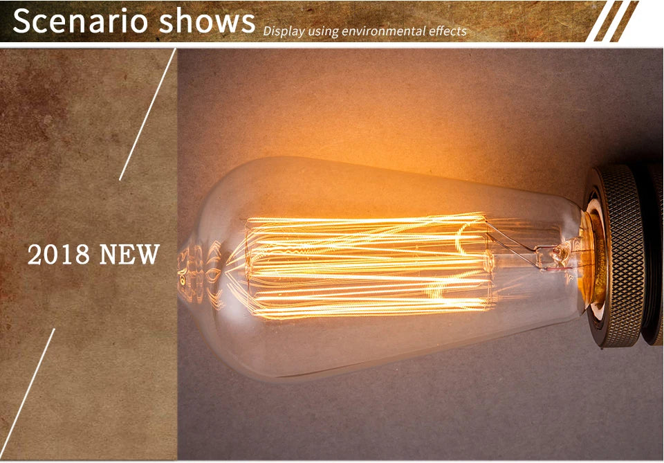 Retro Edison Bulb E27 220V 40W Ampoule Dimmable Vintage Bulb Edison Lamp Incandescent Light Bulb Home Decor Filament Light Bulb