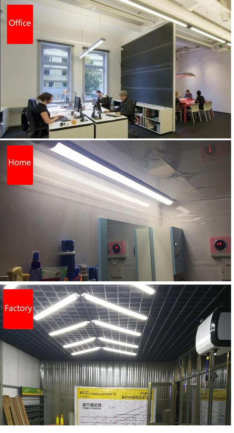 LED Kitchen Cabinet Lamps 220V 110V Led Lights Strip Lighting Fixture 10W 20W 30/50CM For Bedroom Closet Kitchen Lamp Tube Bar
