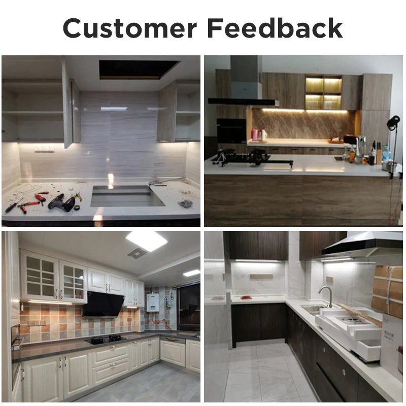 LED Kitchen Cabinet Lamps 220V 110V Led Lights Strip Lighting Fixture 10W 20W 30/50CM For Bedroom Closet Kitchen Lamp Tube Bar