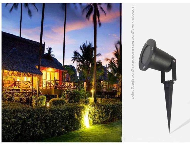 IP65 Outdoor Garden GU10 Mr16 220V 110V LED Lawn Spike Light Pond Path Landscape Spot Light Bulbs