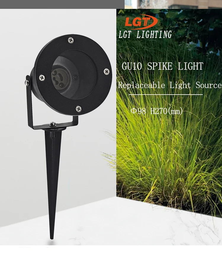 IP65 Outdoor Garden GU10 Mr16 220V 110V LED Lawn Spike Light Pond Path Landscape Spot Light Bulbs