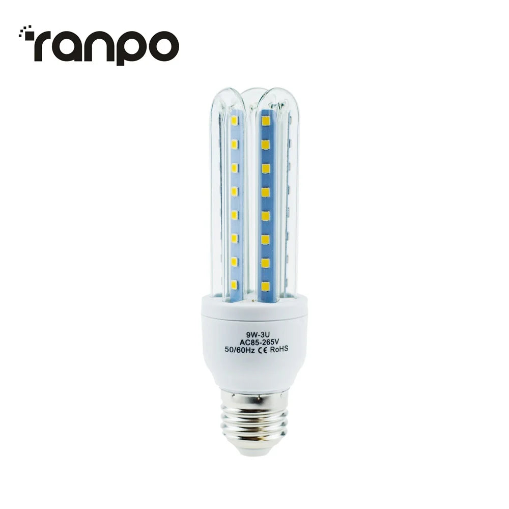 Energy Saving E27 LED Corn Light Bulbs 3W 5W 7W 9W 12W U Tube Fluorescent Neon Flood Lights 220V 110V Home Lamps 360° Lighting