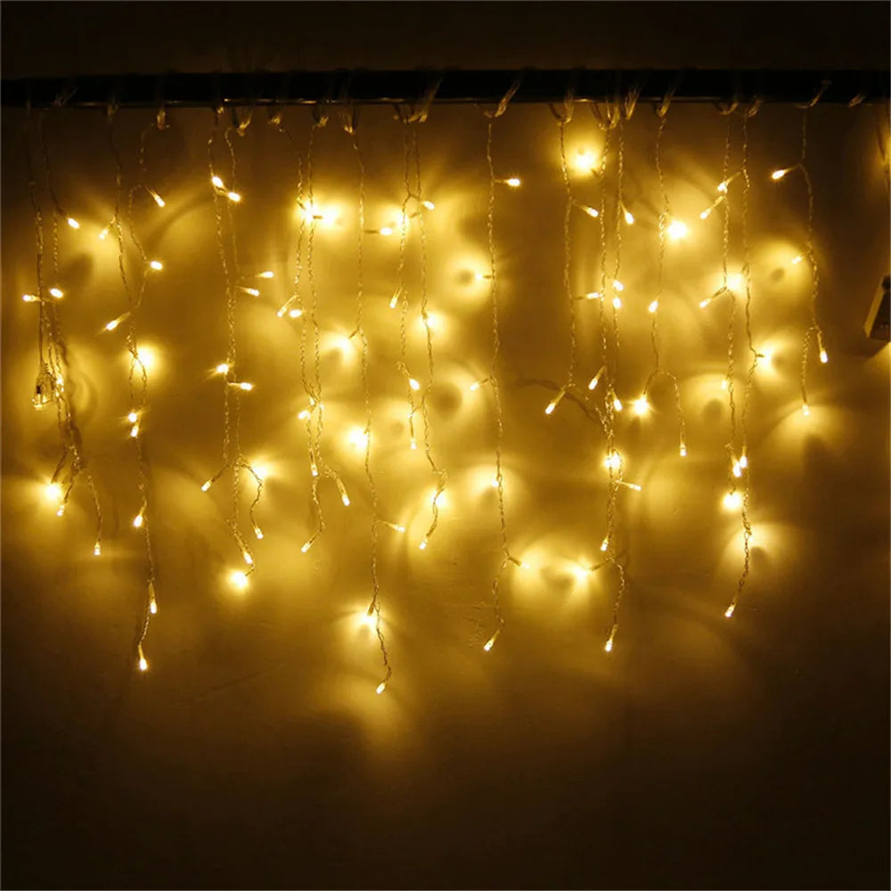 Christmas Lights Waterfall Outdoor Decoration 5M Droop 0.4-0.6m Led Lights Curtain String Lights Party Ggarden Eaves Decoration