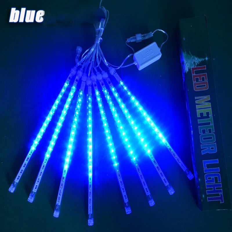 LED Meteor Shower Rain Lights Waterproof Falling Raindrop Fairy String Light for Christmas Holiday Party Patio Decor 30/50CM