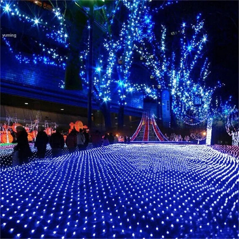 2x3M EU or US Plug LED Net Mesh Fairy String Light Garland Window Curtain Christmas Fairy Light Wedding Party Holiday Decoration