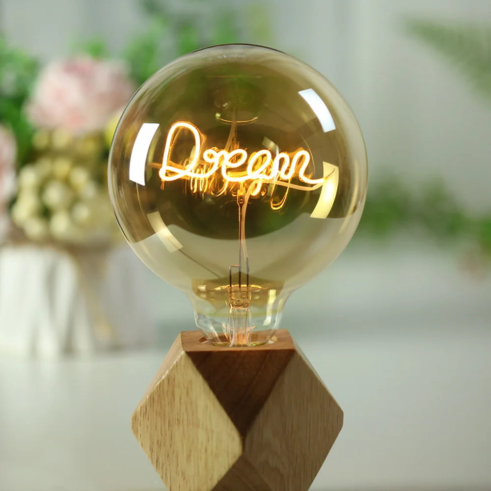 TIANFAN Led Bulbs Vintage Light Bulb Big Globe Alphabet Filament 4W Dimmable 110V 220V Edison Bulb Decorative Light Bulb