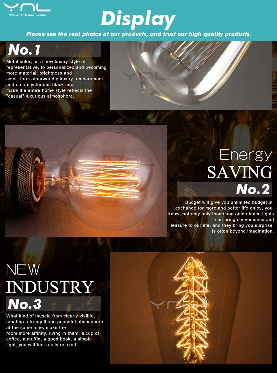 Dimmable Retro Edison Bulb E27 AC 220V 110V 40W Vintage Restaurant Industrial For Decor Indoor Lighting Bulb ST64 G80 G95 G125