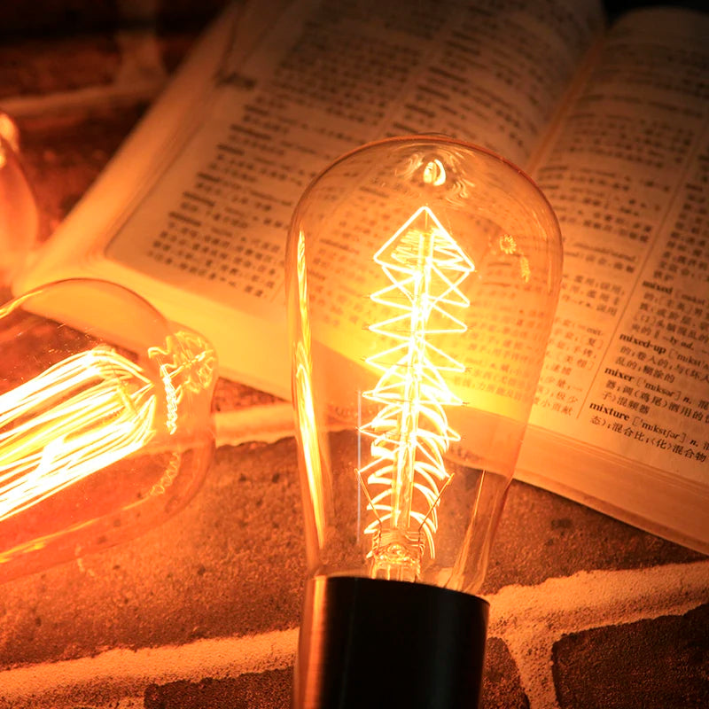 Retro Edison Light Bulb E27 110V 220V 40W ST64 A19 T45 G80 G95 Dimmable Ampoule Vintage Filament For Home Lamp Bulb