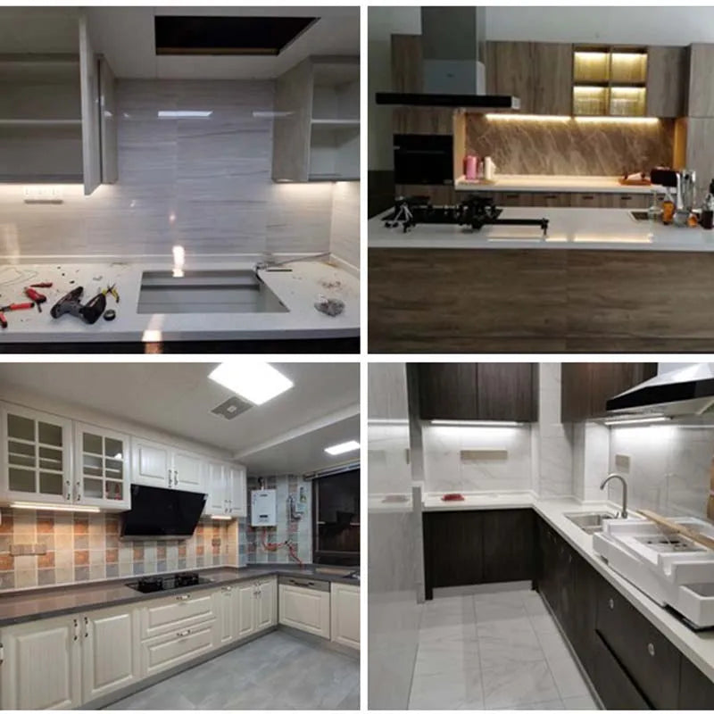 LED Kitchen Cabinet Lamps 220V 110V Led Lights Strip Lighting Fixture 10W 20W 30/50CM For Bedroom Closet Kitchen Lamp Tube Bar