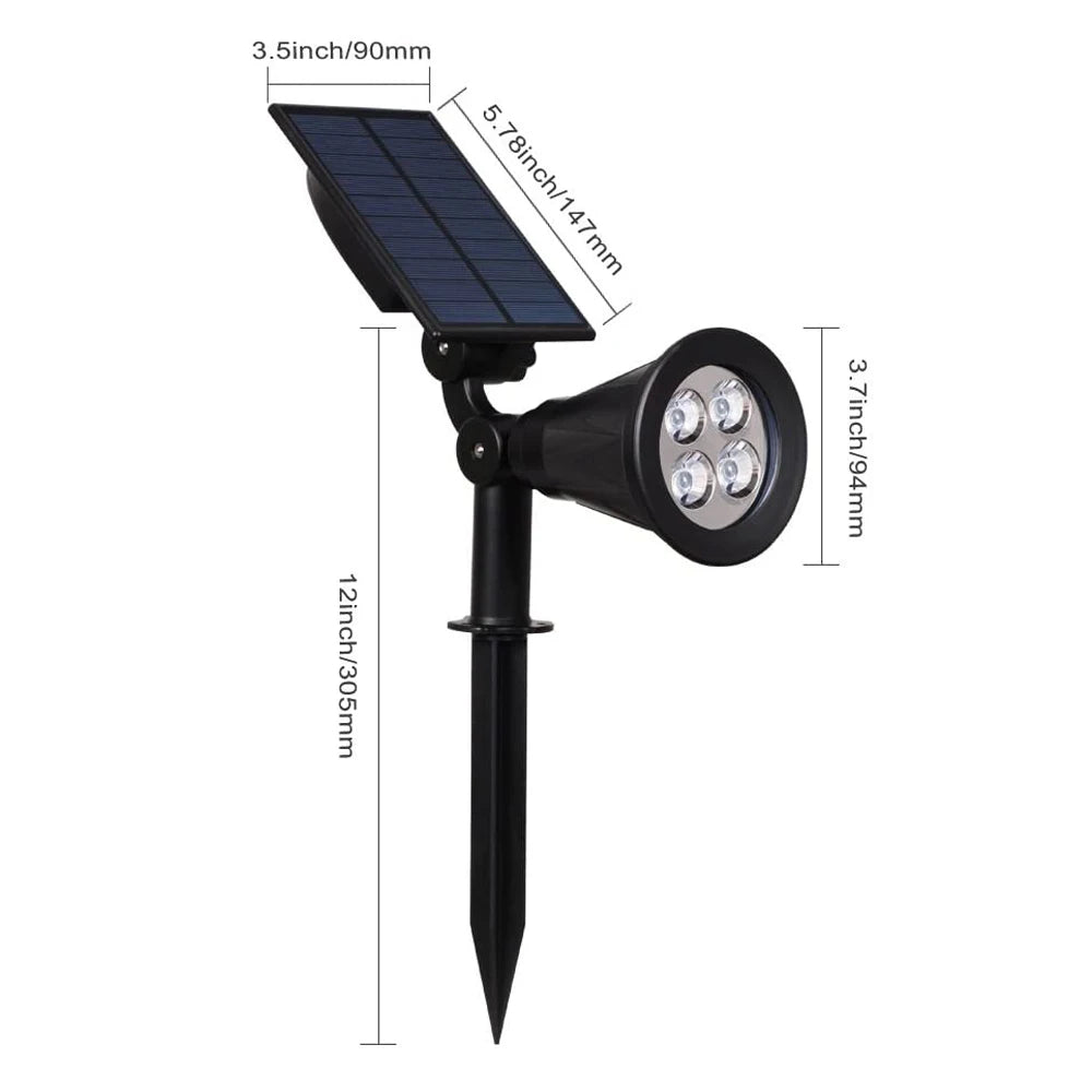 T-SUN 1/2/4 Packs Green Led Solar Lights Solar Spotlight Waterproof Solar Wall Light Solar Garden Light Solar Lamp Outdoot