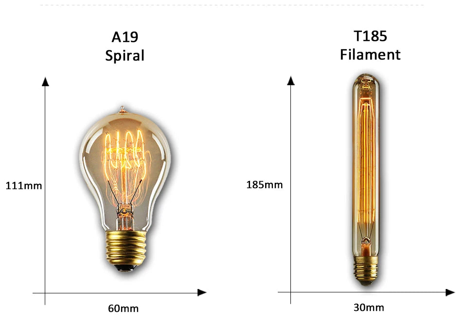 Retro Edison Bulb E27 220V 40W Ampoule Dimmable Vintage Bulb Edison Lamp Incandescent Light Bulb Home Decor Filament Light Bulb