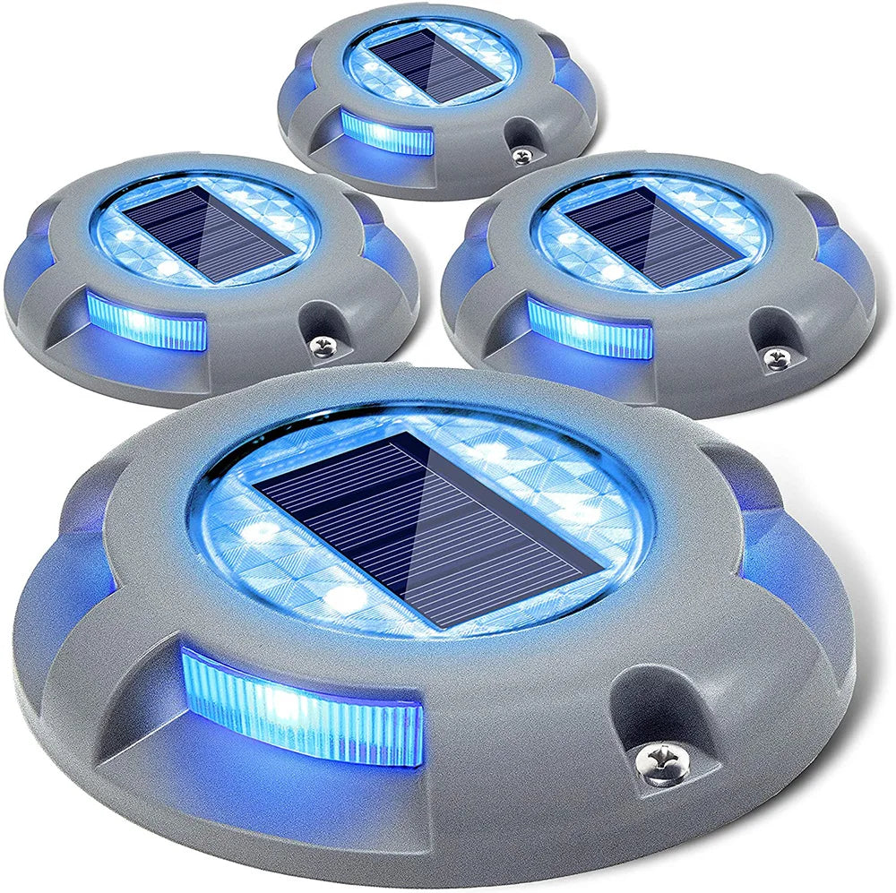 LED Solar Floor Light IP68 Outdoor Waterproof Roadside Aisle Indicator Lamp Garden Stairs Deck Lights