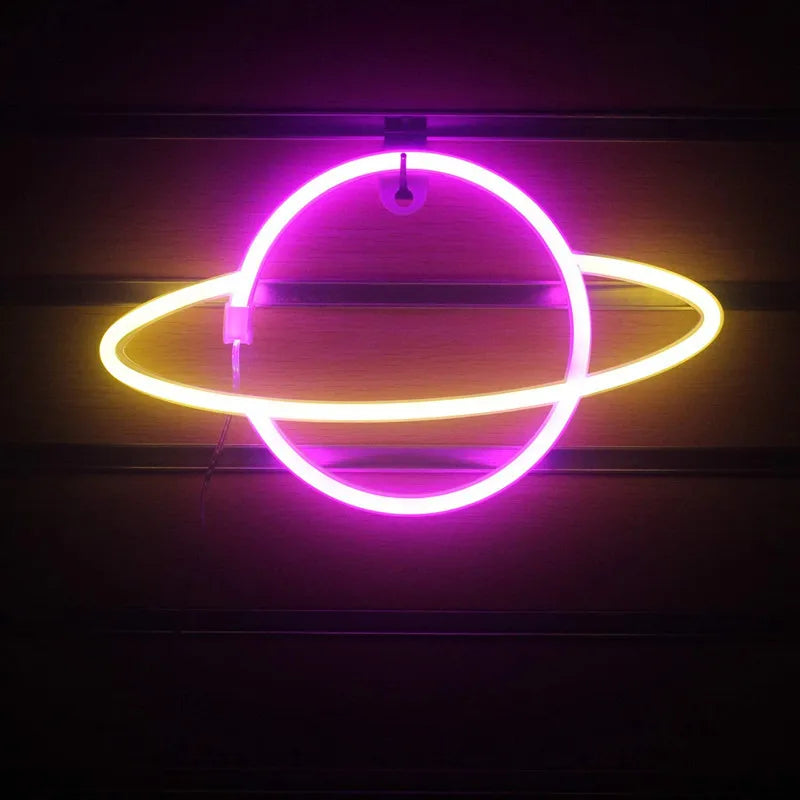 Rocket Bar Neon Sign Light Party Wall Hanging LED for Xmas Shop Window Art Wall Decor Neon Lights Lamp USB or Battery Powered