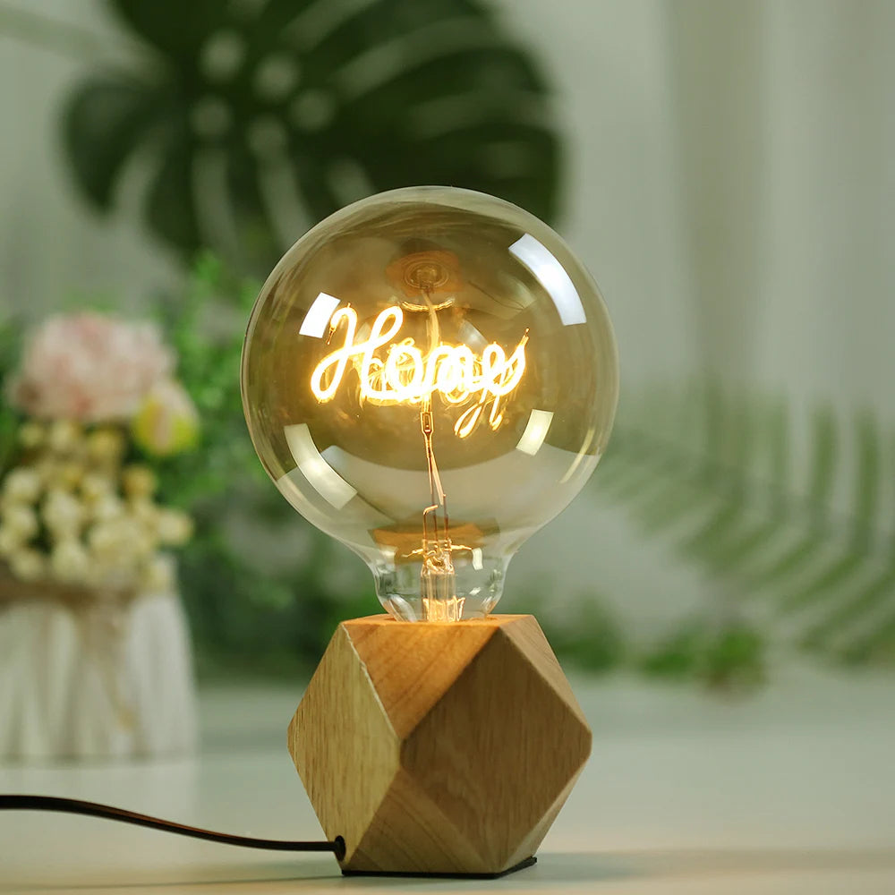 TIANFAN Led Bulbs Vintage Light Bulb Big Globe Alphabet Filament 4W Dimmable 110V 220V Edison Bulb Decorative Light Bulb