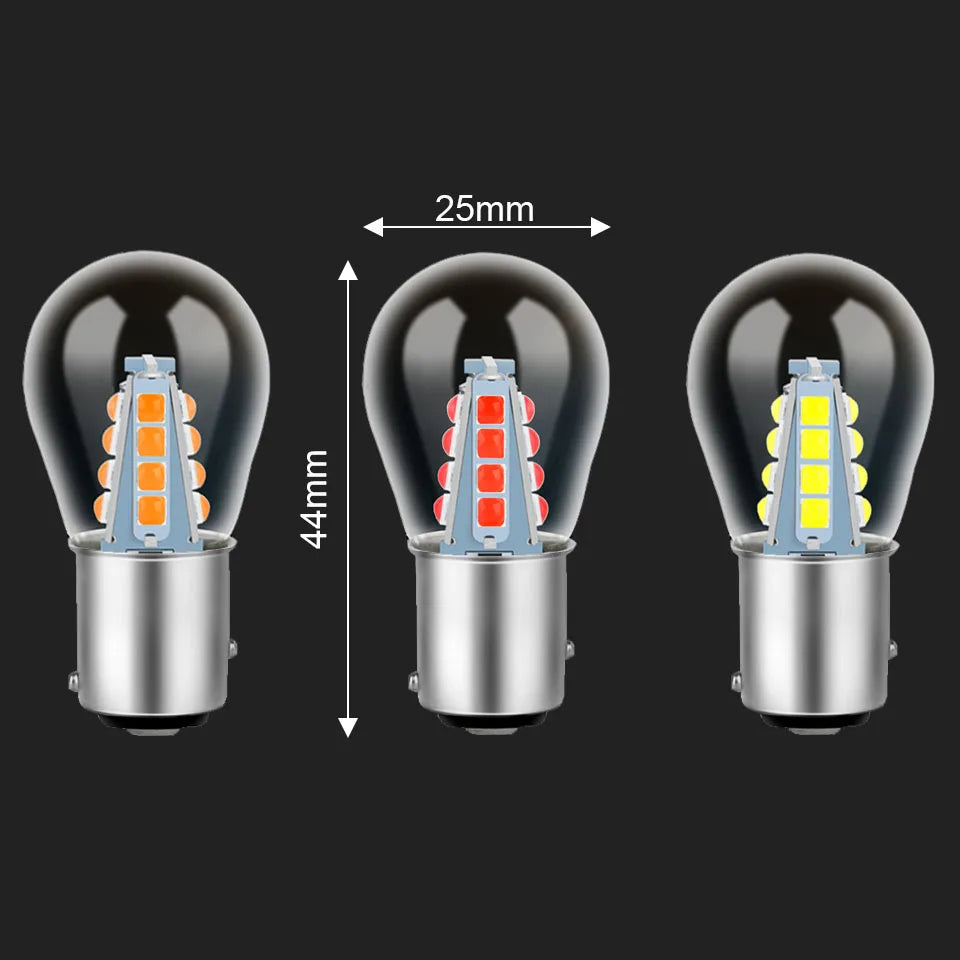 8/16 3030 chips led P21 5W bay15d car light S25 1157 auto vehicle reverse turning signal bulb lamp DRL white 6000K 12v 24v