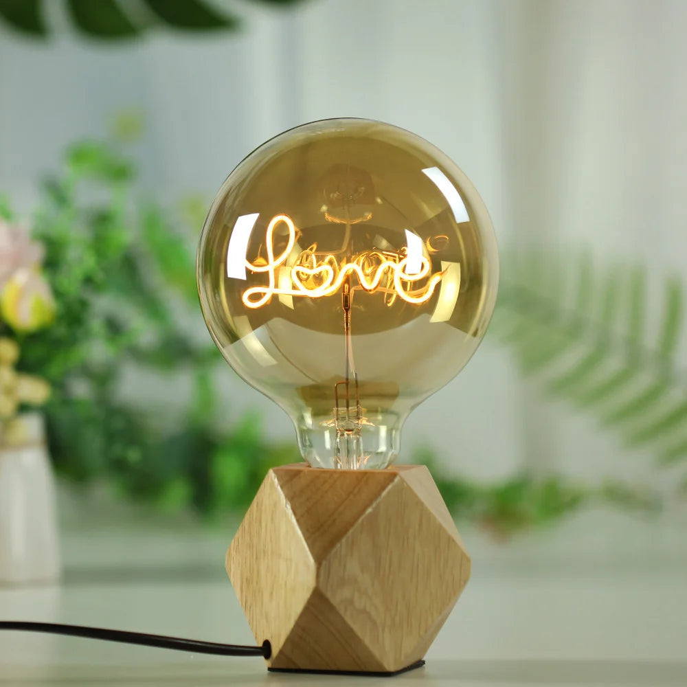 TIANFAN Led Bulbs Vintage Light Bulb Big Globe Alphabet Filament 4W Dimmable 110V 220V Edison Bulb Decorative Light Bulb