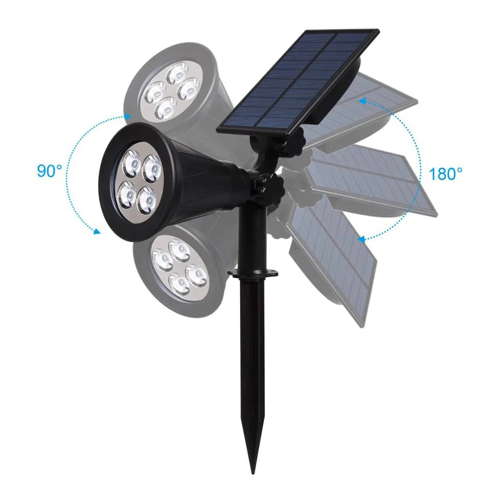 T-SUN 1/2/4 Packs Green Led Solar Lights Solar Spotlight Waterproof Solar Wall Light Solar Garden Light Solar Lamp Outdoot