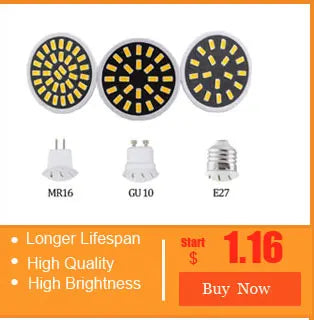 LED Lamp MR16 LED Bulb LED Spotlight Bulb Lampada 36 54 72LEDs SMD 2835 For Indoor Home Spot Light AC 110V 220V DC 12V 24V