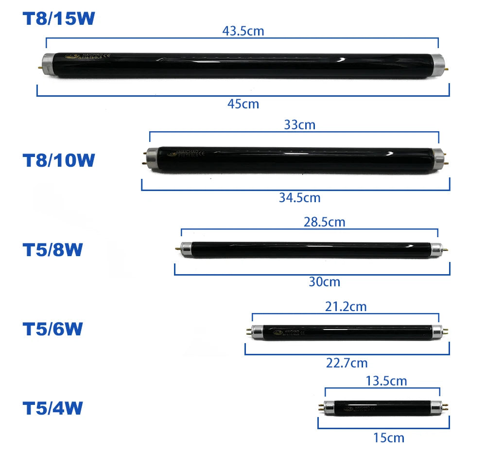 4w 6w 8w 10w 15w T5 T8 BLB UV Black Light Ultraviolet Lamp UVA Fluorescence 365nm Detect Verify Tube Purple Curing Light Bulb