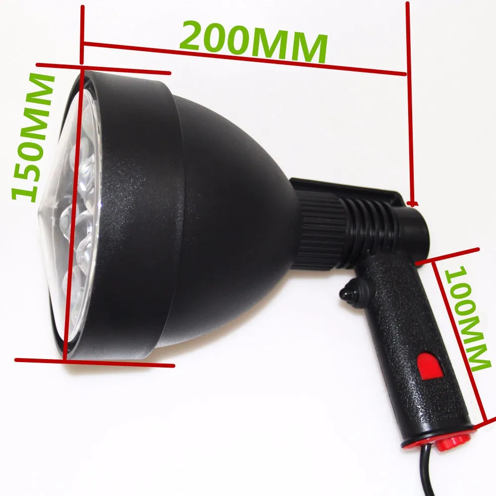 Powerful 12V CREE 60W LED Hunting Lamp 5400LM Handheld Spotlight Portable Lantern For Marine Farming Camping